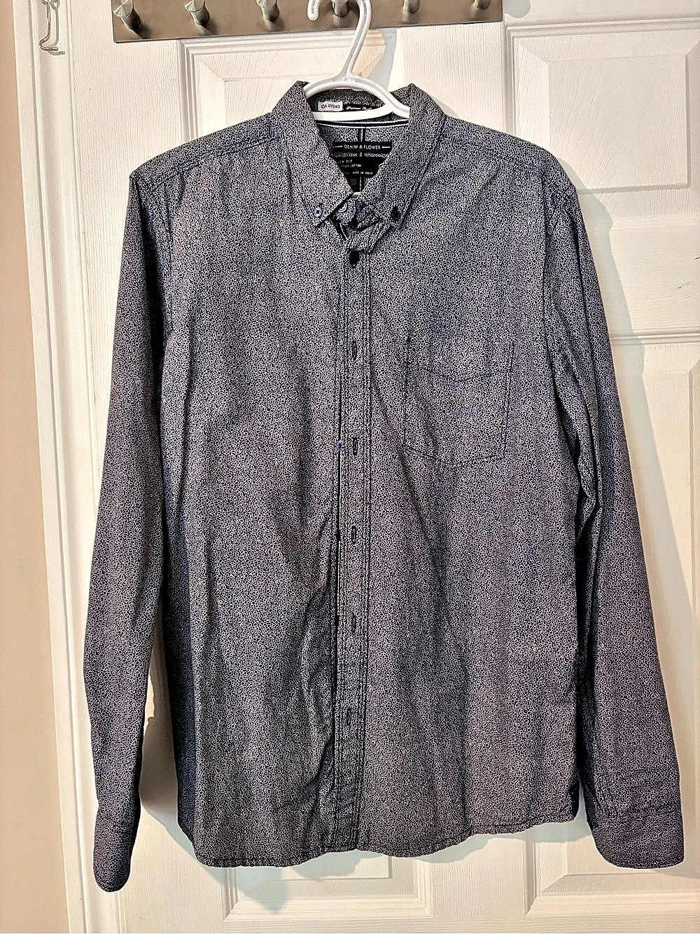 Denim & Flower Slim Fit Shirt Geometric Cotton Shirt Size Medium Like New
